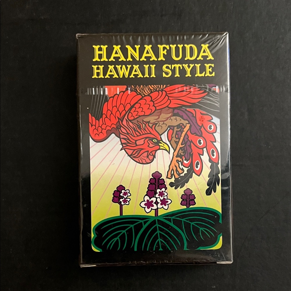 Hanafuda Hawaii Style Playing Cards - Black with Red/Green Artwork